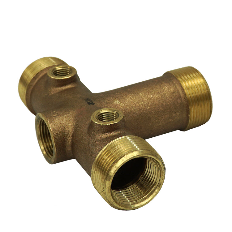 Long Cast Tank Tee – Heavy-Duty No Lead Brass Tee for Pressure Tank Installations | Durable and Corrosion-Resistant | BATNL1-1/4