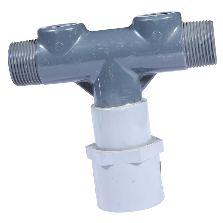 Heavy-Duty PVC Tank Tee with Dual Top Tappings