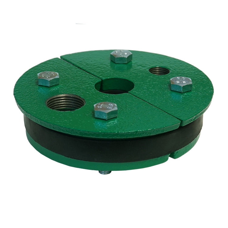 WS Series Cast Iron Well Seal – Single Drop Pipe with Split Top Plate, Cable Tapping & Vent | WS Split