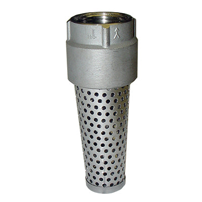 1100E Series Foot Valve for 1/2" Pipe – Stainless Steel with Viton O-Ring & Screen