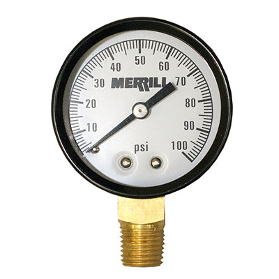 Pressure Gauge for 0-100 PSI Steel Case Std. Brass Connector