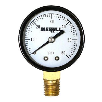 Pressure Gauge for 0-60 PSI Steel Case Std. Brass Connector