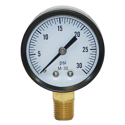 Pressure Gauge for 0-30 PSI Steel Case Std. Brass Connector