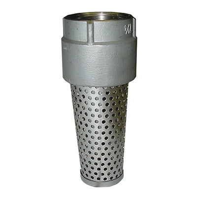 1100E Series Foot Valve for 1/2" Pipe – Stainless Steel with Viton O-Ring & Screen