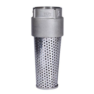 1100E Series Foot Valve for 1/2" Pipe – Stainless Steel with Viton O-Ring & Screen