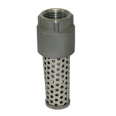 1100E Series Foot Valve for 1/2" Pipe – Stainless Steel with Viton O-Ring & Screen