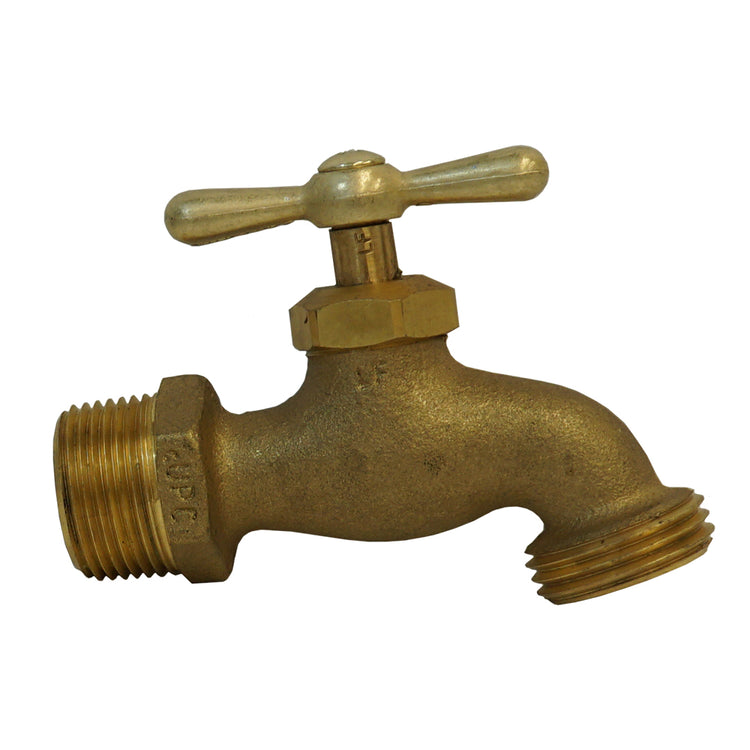 No-Lead Brass Boiler Drain – 3/4" Hose Threaded Outlet, Heavy-Duty Handle