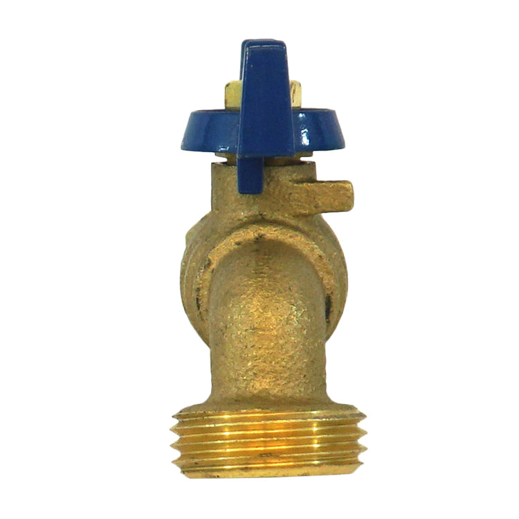No-Lead Brass Boiler Drain – 3/4" Hose Threaded Outlet, Heavy-Duty Handle
