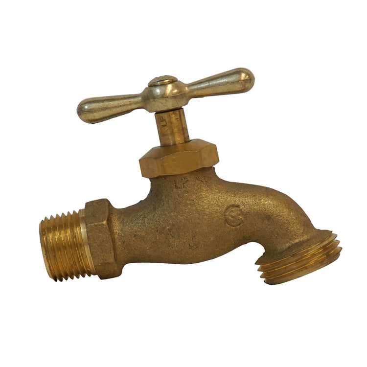 No-Lead Brass Boiler Drain – 3/4" Hose Threaded Outlet, Heavy-Duty Handle