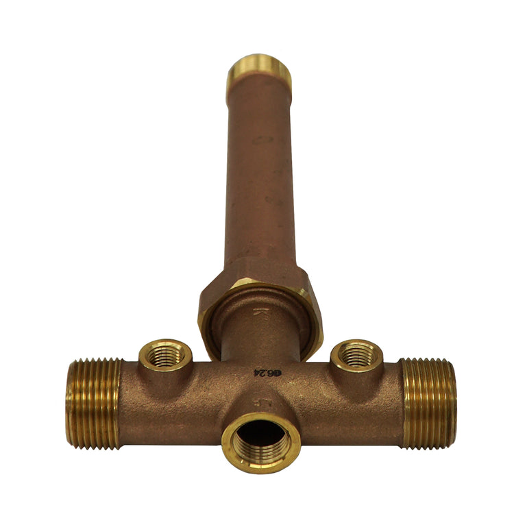 1" Long Cast Brass Tank Tee with Union – No Lead | BATNL1U