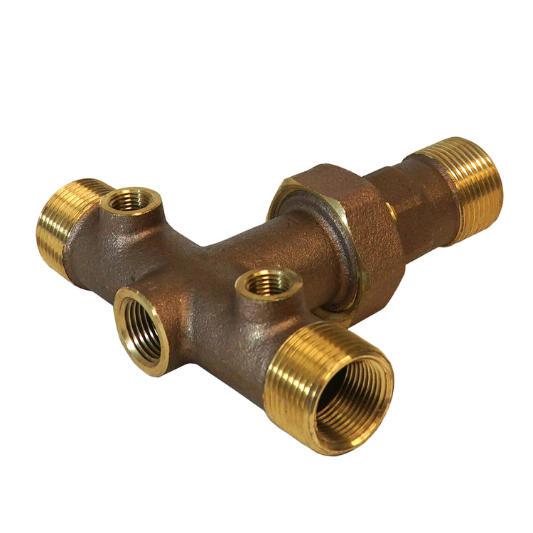1" Long Cast Brass Tank Tee with Union – No Lead