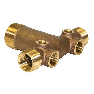 1" No Lead Brass Tank Tees - Cast