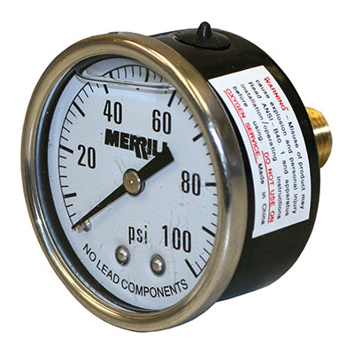 No Lead Liquid Filled Pressure Gauges - Steel Case