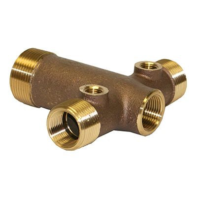 1" No Lead Brass Tank Tees - Cast