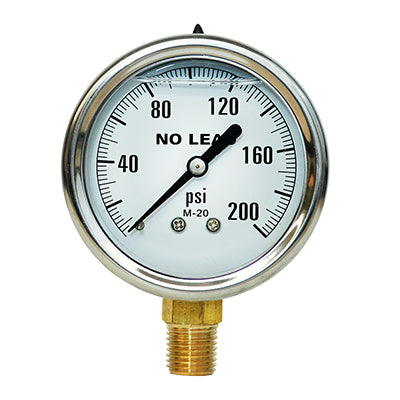 No Lead Liquid Filled Pressure Gauges - 300 Series Stainless Steel Case