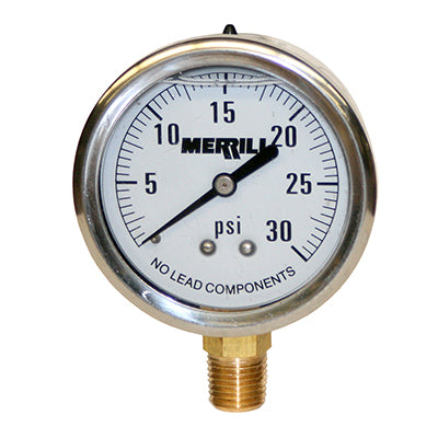 No Lead Liquid Filled Pressure Gauges - 300 Series Stainless Steel Case