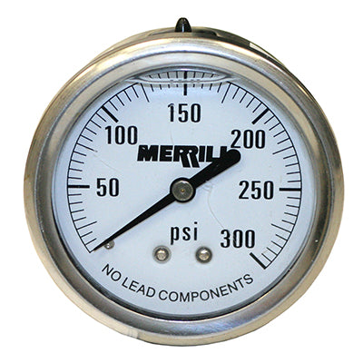 No Lead Liquid Filled Pressure Gauges - 300 Series Stainless Steel Case