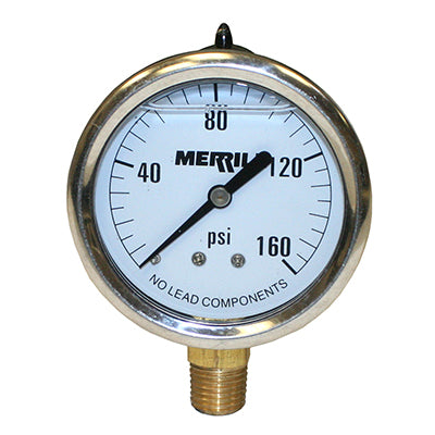 No Lead Liquid Filled Pressure Gauges - 300 Series Stainless Steel Case