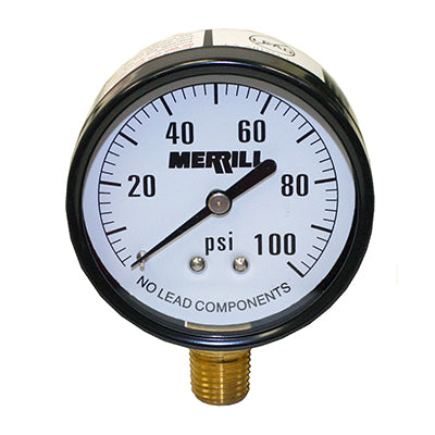 No Lead Pressure Gauges - Larger Diameter - Steel Case