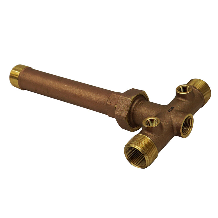 1" Long Cast Brass Tank Tee with Union – No Lead | BATNL1U