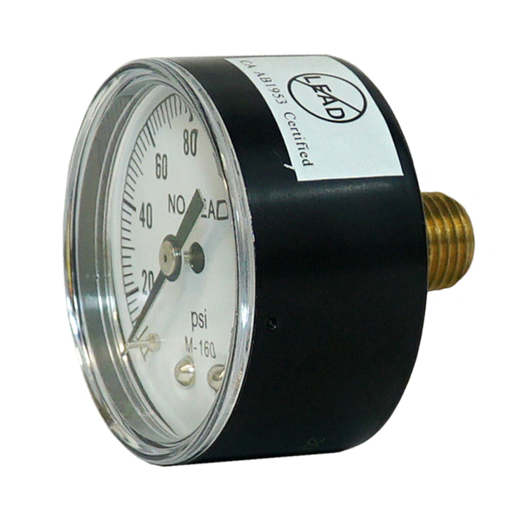Dial Pressure Gauge – No Lead, Accurate Brass-Alloy Pressure Gauge for Water, Air & Steam