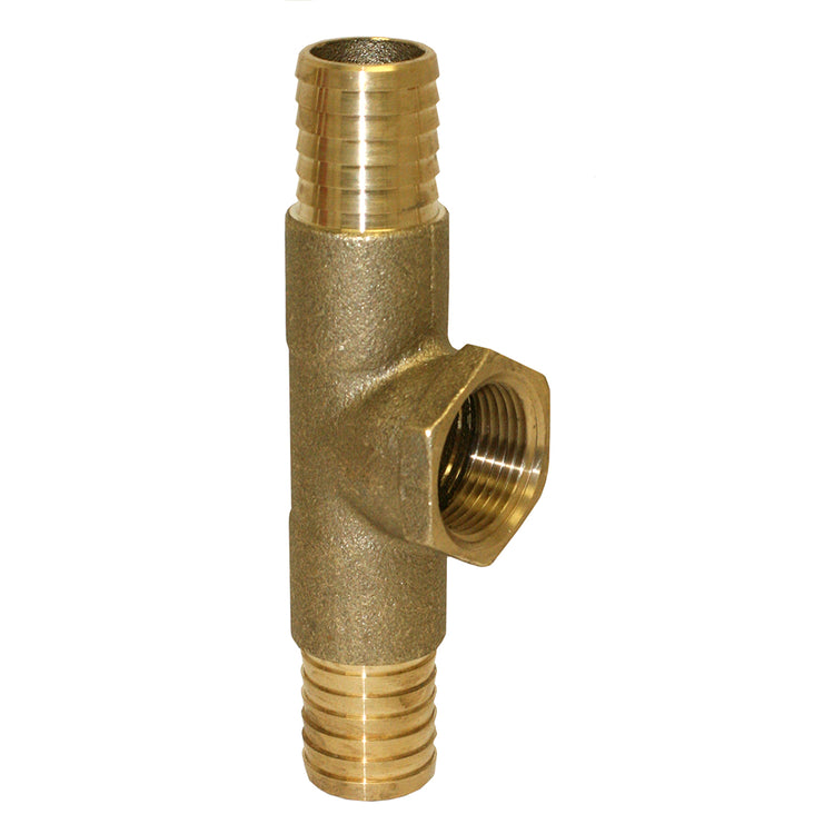 Yellow Brass No-Lead Tee – Plastic Pipe to Plastic Pipe Connection