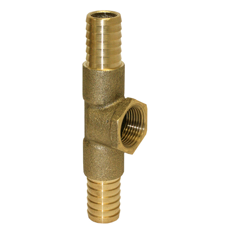 Yellow Brass No-Lead Tee – Plastic Pipe to Plastic Pipe Connection
