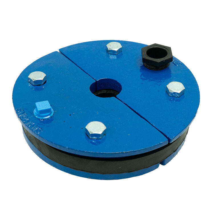 WS Series Cast Iron Well Seal – Single Drop Pipe with Split Top Plate, Cable Tapping & Vent | WS Split